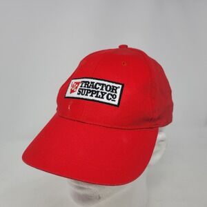 TSC Tractor Supply Co Hat Baseball Cap Hook &‎ Loop Back Red